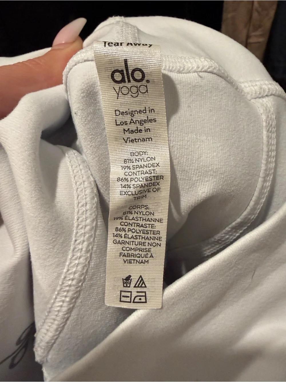 ALO Yoga White Ribbed Moto-Style Leggings size Large